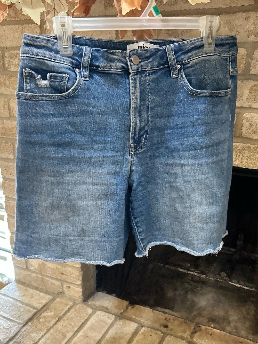 Midi-Length Blue Denim Jean Shorts EUC